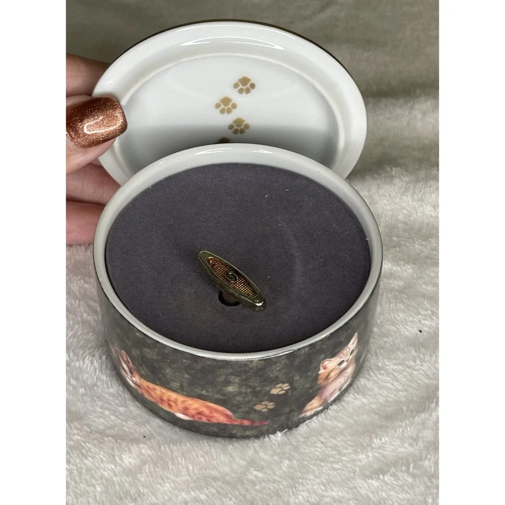 By the Lily Pond by Jurgen Scholz Kitten Expeditions Music Box Collection 1996